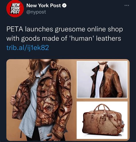 peta fake human leather clothes|peta leather clothing.